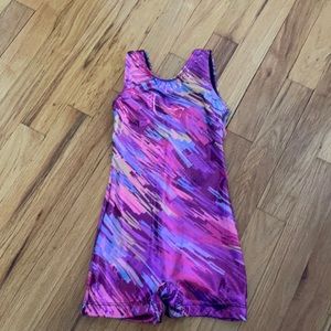Little girls gymnastics leotard. Snowflake designs size small.